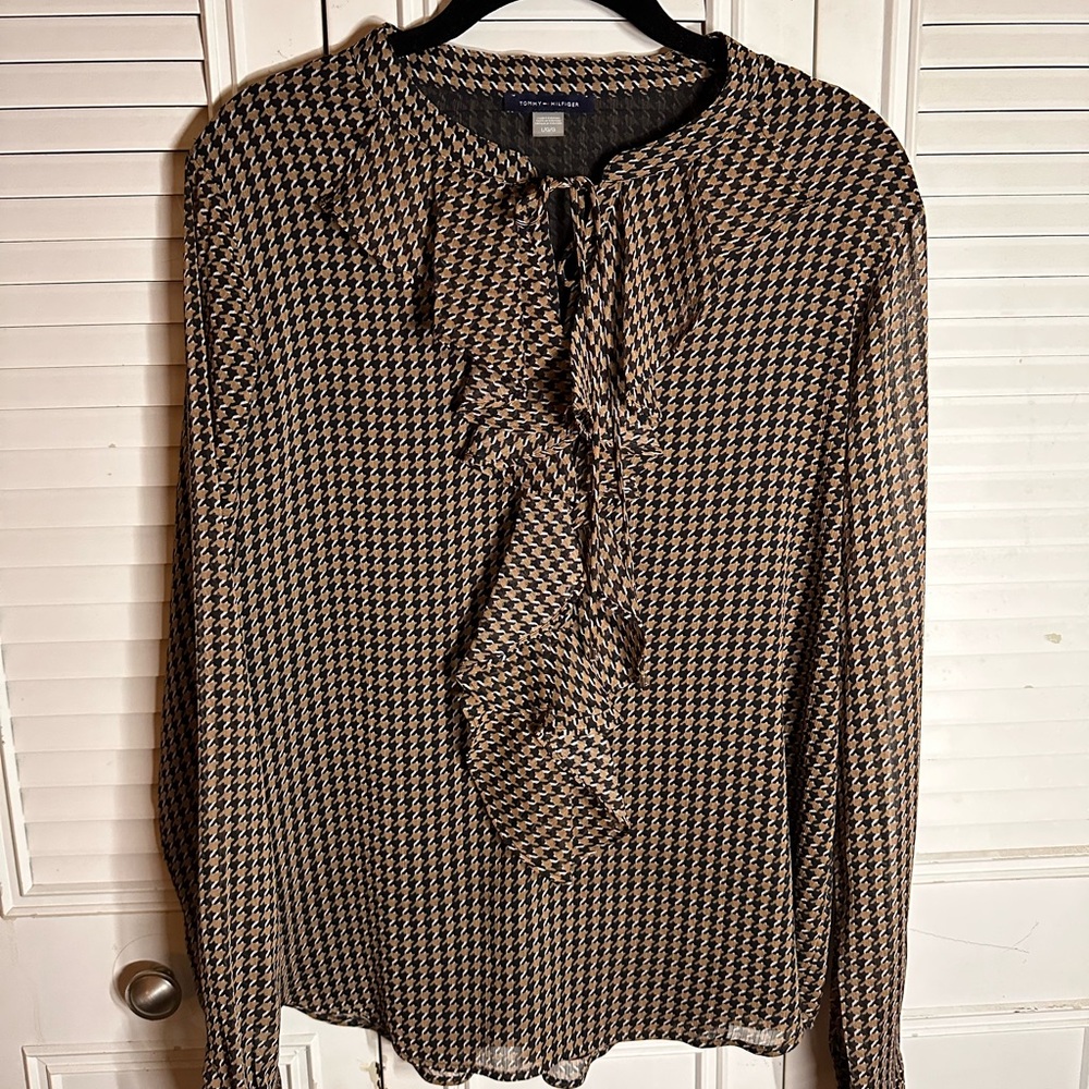 Tommy Hilfiger Houndstooth Print Blouse